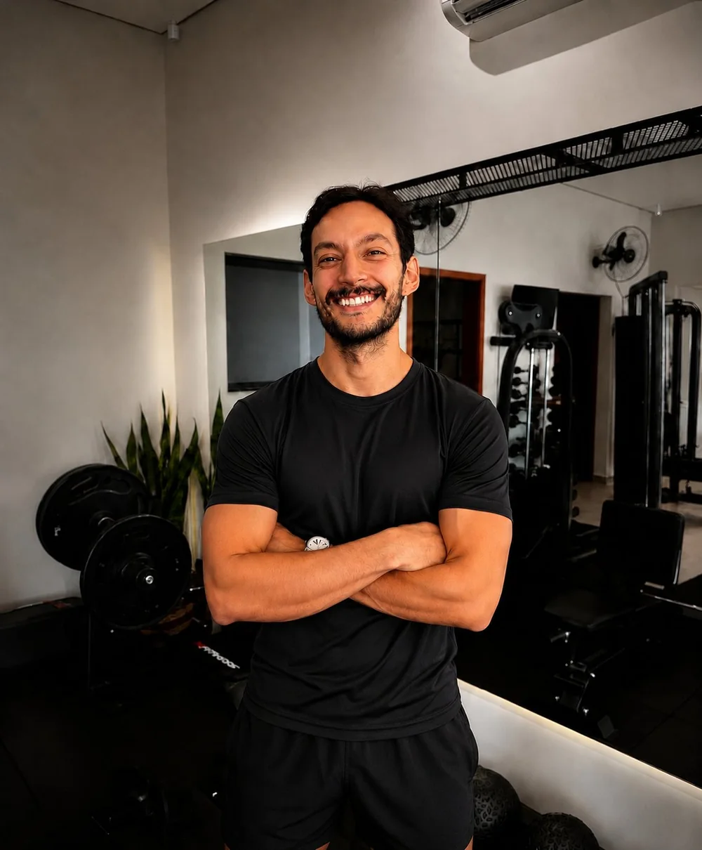 Gabriel Uemura no estúdio